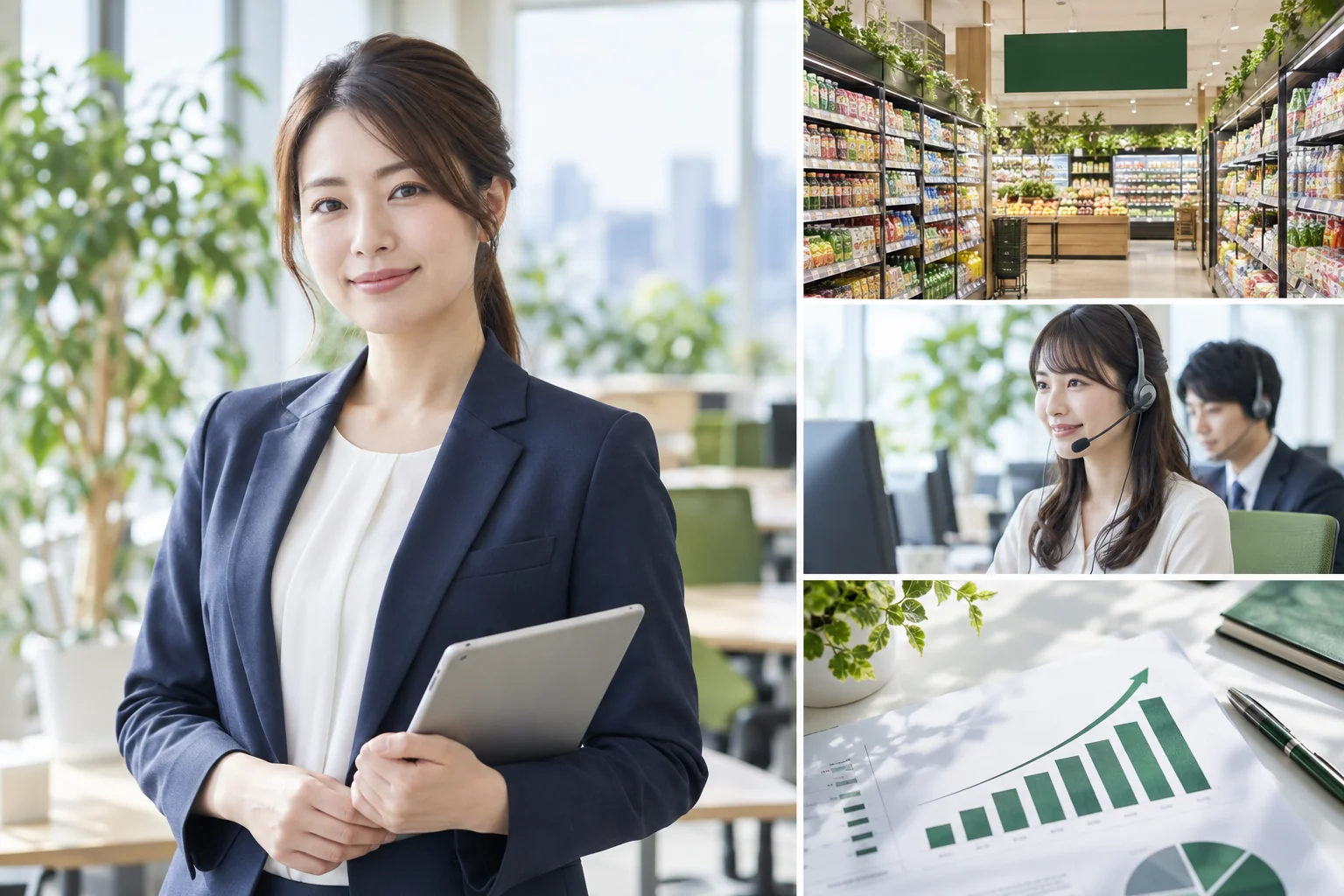 企画担当者と、店頭キャンペーン・事務局対応・売上分析のイメージ